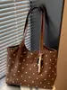 Bolso tote grande de mujer con estampado de lunares de moda estilo coreano, nuevo diseño 2026, elegante para el trabajo, de hombro y de mano