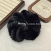 Imitación visón lana felpa anillo para el cabello de intestino grueso bola cuerda para el cabello femenino atar cabeza banda de goma alta elasticidad cuerda para la cabeza duradero estuche de cuero