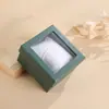 Caixa de presente de papelão com janela transparente caixa de embalagem de relógio de cor sólida simples caixa de armazenamento de joias requintada atacado