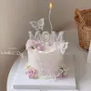 2026 Día de las Madres Decoraciones de Pastel de Moda Perla Blanca Adorno para Mamá Hermosa Mariposa Topper de Cumpleaños para Mamá