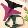 Comercio Exterior Tela Perlada de Lujo Ligero Ropa Interior para Mujer Seda de Hielo Sin Costuras T-Shapes Color Sólido para Mujer Transpirable Cómodo Sexy T-pants