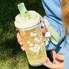 Taza de Agua Suzuki Orquídea 2024 Nueva Plástico de Alto Valor de Color Taza de Gran Capacidad Estudiante Femenina Linda Doble Bebida Taza de Succión