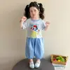 Conjunto de Verão Branca de Neve para Meninas, Manga Curta, Estilo Fino, Novo Estilo 2026, Conjunto de Duas Peças Casual e Estiloso para Bebês Meninas