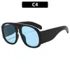 2026 Nuevas Gafas de Sol de Moda Europea y Americana con Montura Grande y Personalidad, Versátiles Gafas Tipo Aviador con Bloques de Color para Estilo Callejero, Estilo Piloto de Moda