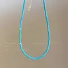 Collar de Tubo Perla Azul-Verde a Dorado para Niñas 2025 Nuevo Diseño de Nicho Retro Lujo Accesible Accesorios de Alta Gama