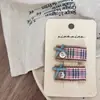 Grampo de Cabelo Infantil Xadrez de Renda Novo Retrô Nian Nian Grampo Lateral Grampo para Franja