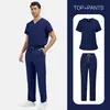 Estilo de Pareja, Mismo Estilo para Hombres y Mujeres, Diferentes Colores, Traje de Uniforme de Enfermera Talla Grande, Ropa de Trabajo Delgada para Salón de Belleza, Club de Champú