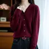 Cárdigan con capucha de punto premium transfronterizo 100% lana, sencillo y pulcro, adecuado tanto para llevar solo como en capas, ropa casual de primavera y otoño