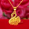 Cadena de clavícula con colgante de cisne, nueva joya de oro de imitación de cisne pequeño, venta al por mayor, collar estilo Chanel para mujer, suministro de fábrica