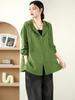 Camisa Chaqueta con Capucha de Manga Larga de Gasa de Algodón de Doble Capa para Mujer, Estilo Nuevo de Primavera y Otoño, Corte Holgado, Ropa Exterior Casual, Venta al por Mayor