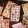 Livro de Adesivos Cortados em Papel Cobre, Adesivos 3D Retro Europeus Estilo Museu para Diário DIY e Criação de Cenas