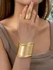 Pulsera Anillo para Mujer Estilo Geométrico Exagerado Neutro Transfronterizo Europeo y Americano Boca Suelta Ajustable Temperamento Sencillo
