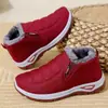 Sapatos de Algodão Plus Size Masculinos e Femininos para Cruzamento de Fronteiras Slip-on Forrados com Lã Botas de Neve Grossas e Quentes Botas Curtas de Algodão de Cano Baixo para Meia-idade e Idosos