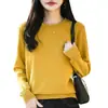 Colección Nueva Primavera 2026: Suéter de punto para mujer con cuello redondo y manga larga, Suéter fino sin costuras, Top versátil como capa base