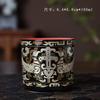 Artesanía Vintage en Laca Dorada y Plateada Patrón Glotón Taza Maestra de Cerámica Taza Individual Taza de Té Especial Personalizada Taza de Té de Alta Calidad
