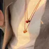 Bendición de Año Nuevo de Prosperidad y Bienestar, Cadena Larga para Suéter de Calabaza Esmaltada Marrón Rojizo Estilo Chino Nuevo Glaseado por Goteo Cadena de Cuerda Trenzada Collar de Nicho