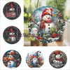 Decoración Redonda de Acrílico para Navidad Best-Seller Transfronterizo de Amazon Colgante de Papá Noel Decoración de Pared Festiva