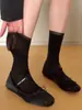 Calcetines miu de lunares grises para mujer, calcetines de media pantorrilla, calcetines de verano finos de algodón puro con encaje de lunares, estilo ballet para niña, calcetines largos tipo burbuja