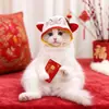 Sombrero con Capucha para Mascota de Año Nuevo Cálido Lindo Disfraz para Perro Gato Accesorios Perro de Pelo Corto Británico Transformación Cabeza de Gato Otoño Invierno