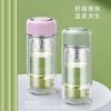 Vaso de Viaje para Exteriores de Doble Capa de Vidrio Simple de Negocios para Hombres y Mujeres Pantalla de Filtro Transparente Taza de Té Impresión de Registro