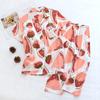 Traje de Algodão Ram de Manga Curta Verão Nova Chegada Feminina Calça Capri de Meia Manga com Bojo Roupa para Casa Roupa Fresca Sutiã Sem Atrito plus size
