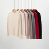 Nuevo suéter de cachemira de cuello alto para otoño e invierno para mujer, camiseta básica de punto ajustada, suéter de cachemira de manga larga