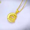 Colgante de ciervo dorado de Vietnam collar simple de alce para mujer joyería colgante chapado en oro cobre cadena clavicular