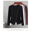 92% Algodão 8% Elastano Camiseta Elegante de Manga Longa com Decote V para Mulheres, Novo Estilo Primavera 2026, Camiseta Básica com Barra Fendida