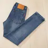 Marca Tendência de Hong Kong Jeans Masculino Slim Reto High-End Luxo Moda Casual de Negócios Versátil Stretch