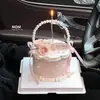 2026 Decoración para Pastel Cesta de Flores de Perla para el Día de la Madre Topper Tarjeta Feliz Día de la Madre Hermosa Decoración de Mariposa