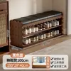 Banqueta para cambiar zapatos para la entrada, uso doméstico, con un toque de lujo ligero, banco para zapatos para recibidor con almacenamiento, se puede usar para sentarse y almacenar, banco largo integrado