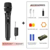 Microfone sem fio transfronteiriço Carregamento manual Microfone um para dois Ao ar livre Ao vivo Conferência familiar Cantando Universal