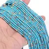 Cuentas redondas pequeñas de 2/3 mm, cristal natural, ágata, turquesa, para pulsera, collar DIY, venta al por mayor, cuentas sueltas, accesorios de joyería