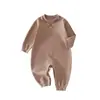 Mameluco para Bebé Estilo Primavera y Otoño Pijamas para Niños y Niñas Body Sin Huesos Color Sólido Mameluco Ropa de Casa Ropa Cálida