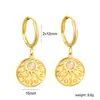Pendientes Estilo Metálico Retro Clásico Europeo y Americano Elemento Sol Temperamento Sencillo Pendientes Transfronterizos Lujo Ligero Pendientes de Gama Alta