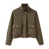 Jaqueta Bomber Lisa Elegante com Zíper Primavera 2026 AliExpress Transfronteiriço 8073253