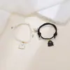 Pulsera de candado de llave simple nueva transfronteriza, pulsera de pareja retro europea y americana para hombres y mujeres, un par, ajustable con cordón de cera