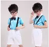Novo conjunto de roupas de coral infantil roupas de apresentação infantil manga curta suspensórios infantis fabricantes de roupas de performance atacado