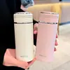 Copo térmico simples e estiloso para meninas, xícara de chá de alta estética com separador de chá, novo modelo 2025 mini copo de bolso, copo de água para presente