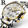 Rui Zhi Yuan Caja de Acero Inoxidable Reloj de Acero Multifuncional para Hombre Cuarzo Japonés 6 Manecillas Venta al por Mayor Práctico de Negocios Reloj No Mecánico