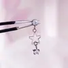 Pendientes de aleación de titanio F136 estrella de cinco puntas hueca colgante de circonita cabeza de joyería DIY joyería para piercing corporal de titanio G23