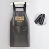 Delantal de Dibujos Animados de TPU Lavable a Mano de Moda para Productos Acuáticos y Catering, Uniforme de Trabajo con Texto Impreso, Delantal de Cocina Impermeable y a Prueba de Aceite para Mujeres