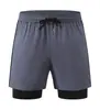 Pantalones Cortos Deportivos Casuales para Exteriores de Secado Rápido Directo de Fábrica Transpirables Alta Elasticidad Correr Baloncesto Entrenamiento Falsos de Dos Piezas Pantalones de Fitness