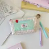 5754 Estojo Xadrez Colorido Dopamina Grande Capacidade Estojo para Meninas do Ensino Fundamental Estilo Ins Bolsa de Papelaria de Alto Valor