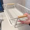 Escurridor de platos de cocina, organizador de tazones y platos, estante de almacenamiento para palillos y tazas, escurridor, cesta de almacenamiento, soporte de exhibición para el hogar