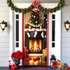 Cortina de Natal Transfronteiriça para Porta, Banner, Tecido de Fundo, Decoração, Cenário Festivo, Tapeçaria, Capa de Papai Noel