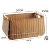 Cesta de Almacenamiento, Cesta para Ropa Sucia, Cesta de Mimbre Tejido para Ropa Sucia con Tapa, Caja Grande de Almacenamiento para Artículos Varios, Cesta Tejida de Plástico