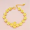Pulsera Vietnamita para Mujer Chapada en Oro Latón Chapado en Oro Set de Pulseras de Flores Bendición de Boda Joyería de Boda