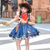 Vestido para Meninas 2026 Verão Novo Estilo Roupa Infantil Fantasia Cosplay Toy Story Woody Roupa Fantasia de Performance