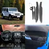 Adecuado para modelos Jeep Wrangler 11-17, juego completo de decoración interior de fibra de carbono para el logotipo del volante y el marco del interruptor del aire acondicionado